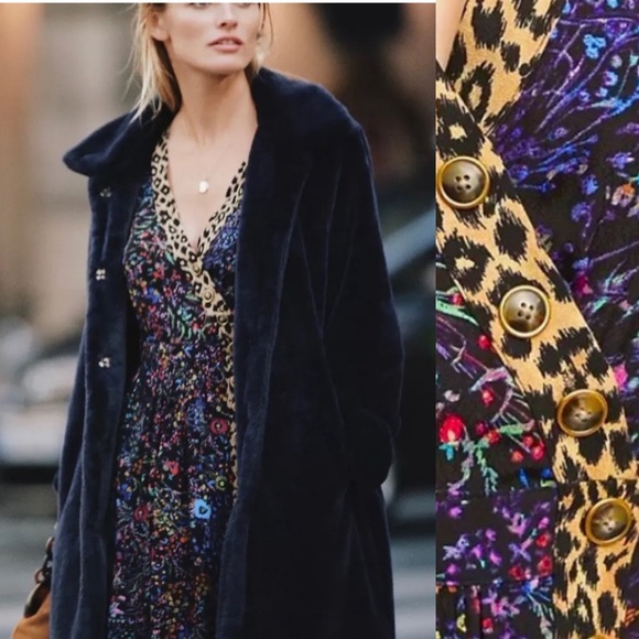 Anthropologie Leopard Floral Wrap Dress - Picture 5 of 12